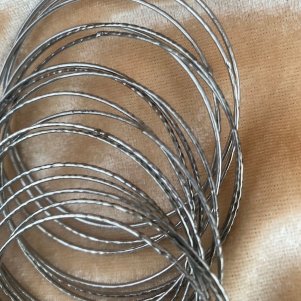 Thin Silver Bangles